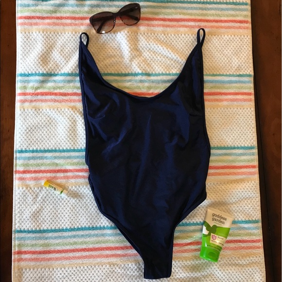 South Beach Swimsuits Navy Blue One Piece Swimsuit - Picture 3 of 5